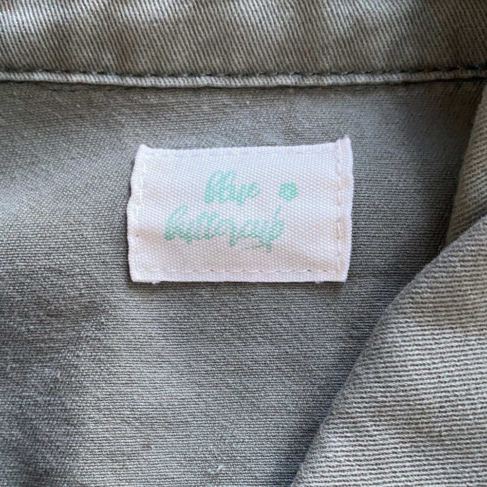 Olive Star-Patterned Jean Jacket - image 3